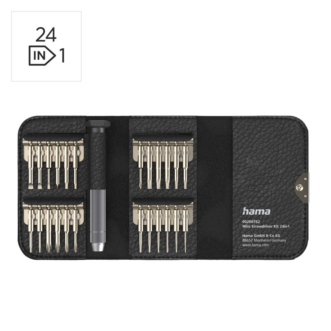hama 00200762 Mini-Schraubendreher-Set 24in1