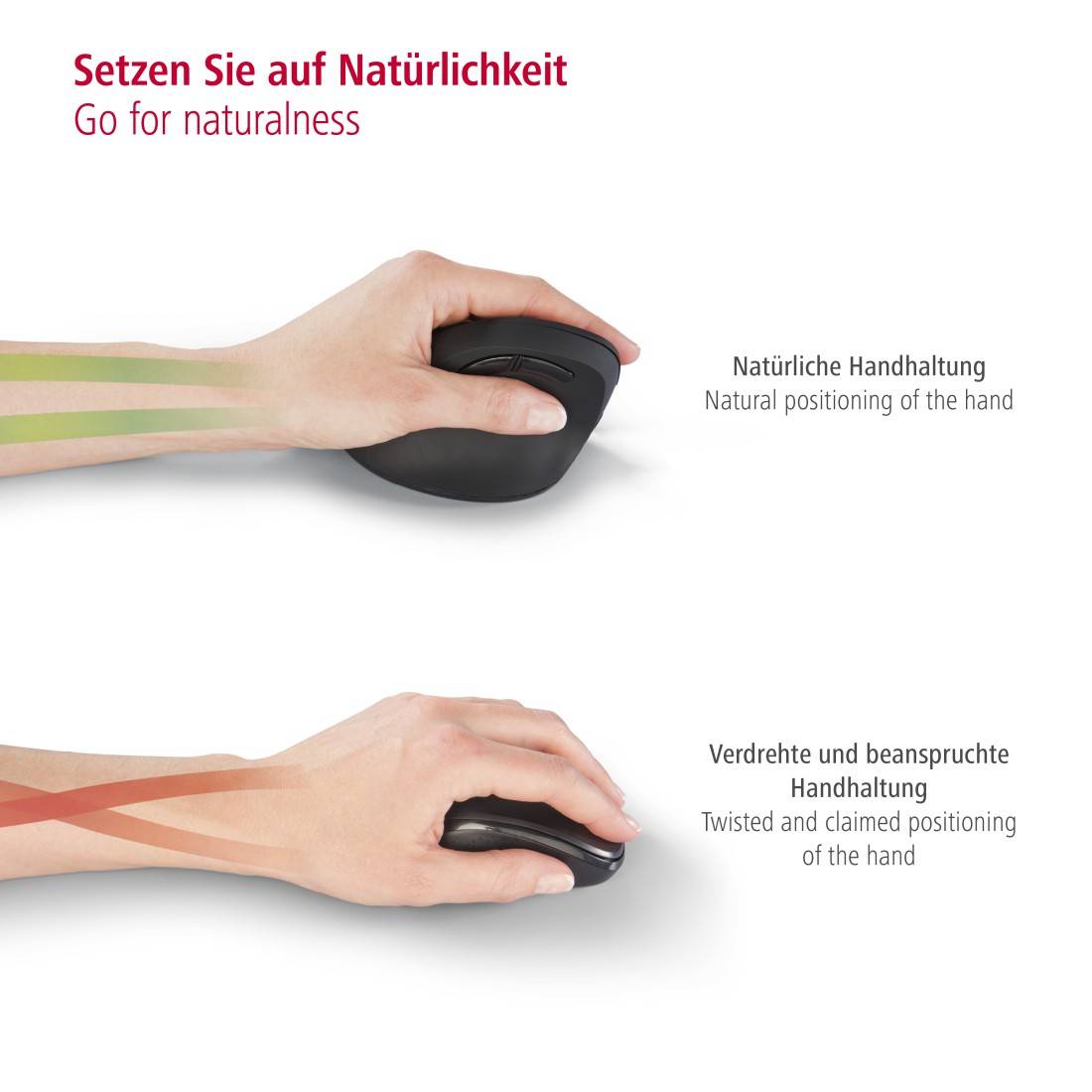 hama 00182697 Vertikale, ergonomische Linkshänder-Funkmaus "EMW-500L", 6 Tasten, Schwarz