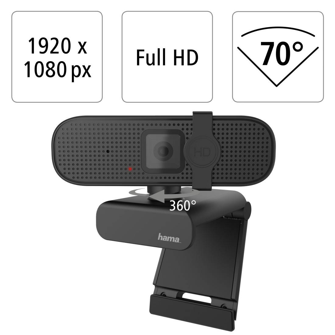Hama C-400 Full HD-Webcam 1920 x 1080 Pixel Klemm-Halterung