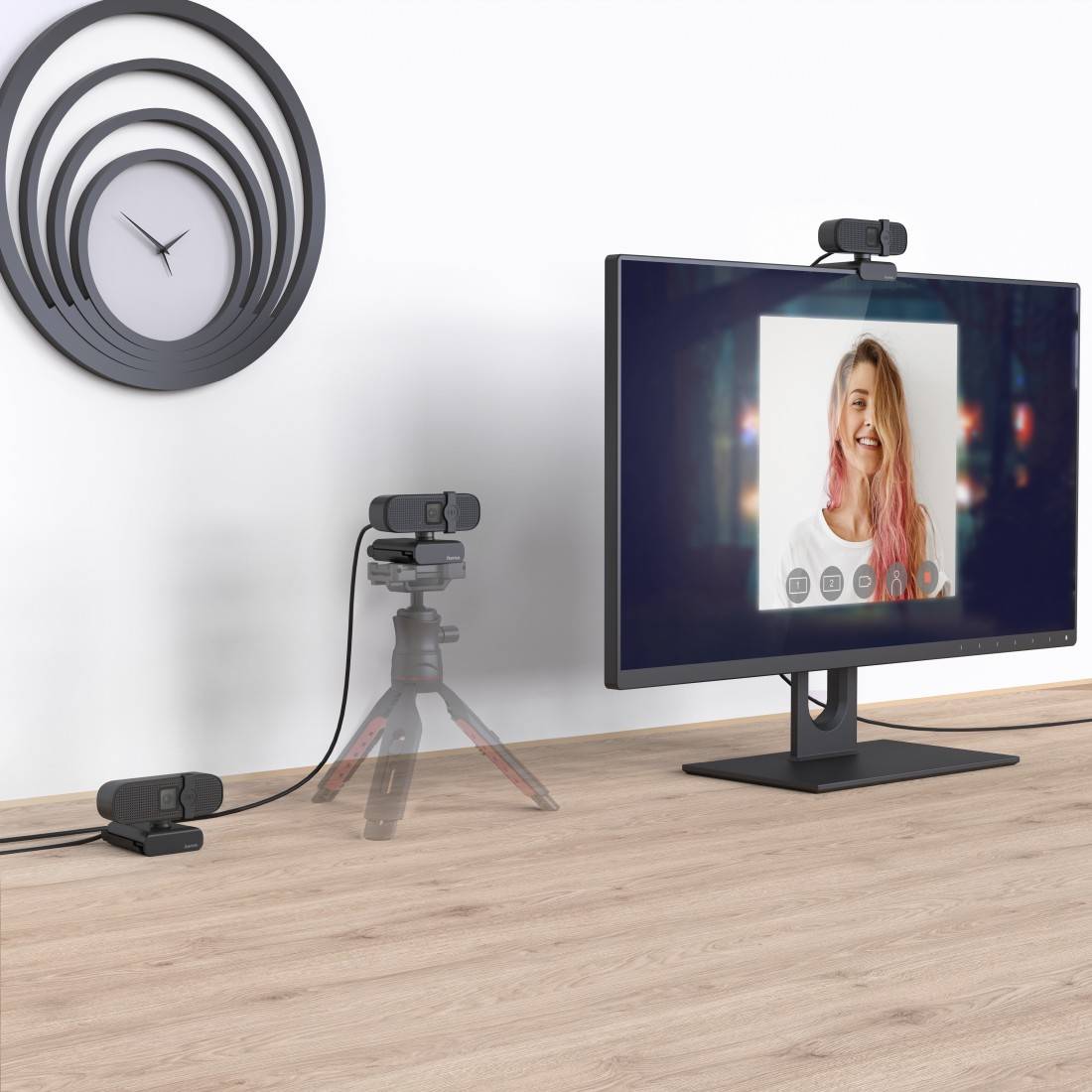 Hama C-400 Full HD-Webcam 1920 x 1080 Pixel Klemm-Halterung