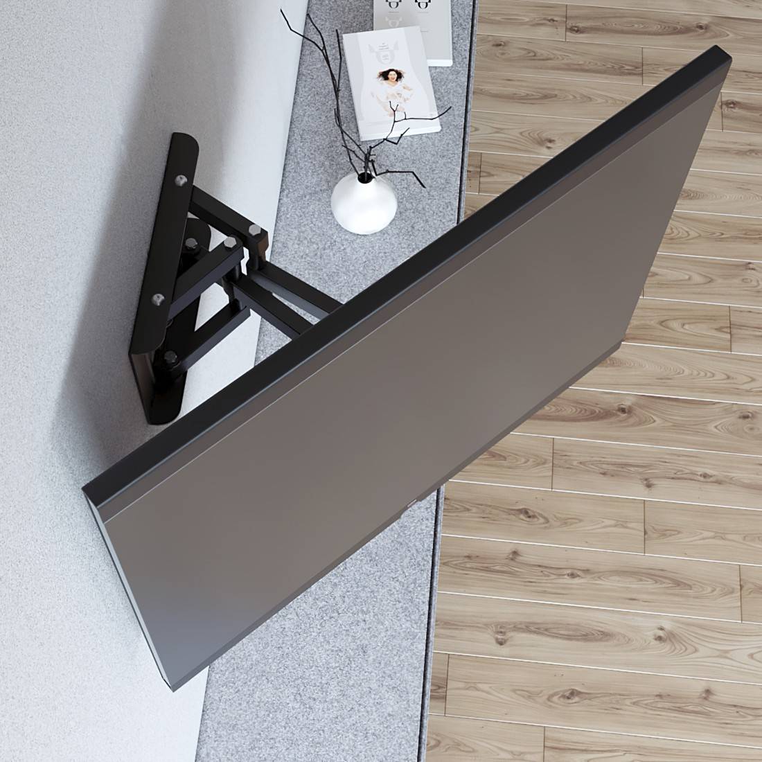 hama 00118125 TV-Wandhalterung FULLMOTION, 165 cm (65"), Scherenarm, Schwarz