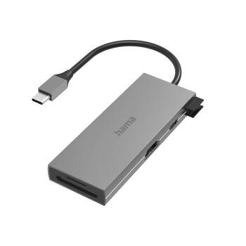 Hama USB-C Hub 6 Ports mit HDMI 4K, 2x USB-A, Alu