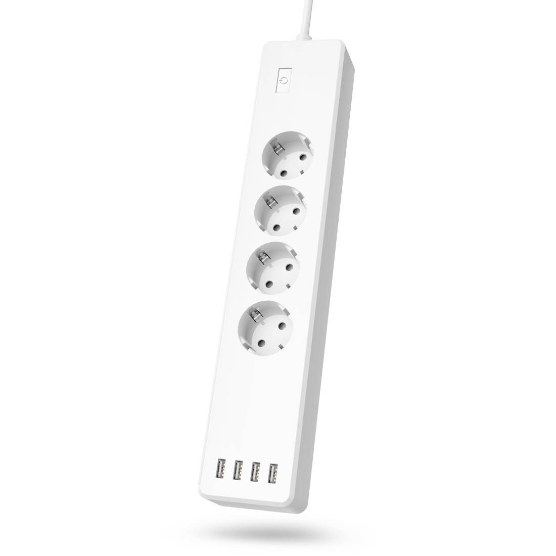 hama 00176574 WLAN-Steckdosenleiste 4-fach, einzeln schaltbar, Überlastschutz, 4-fach USB