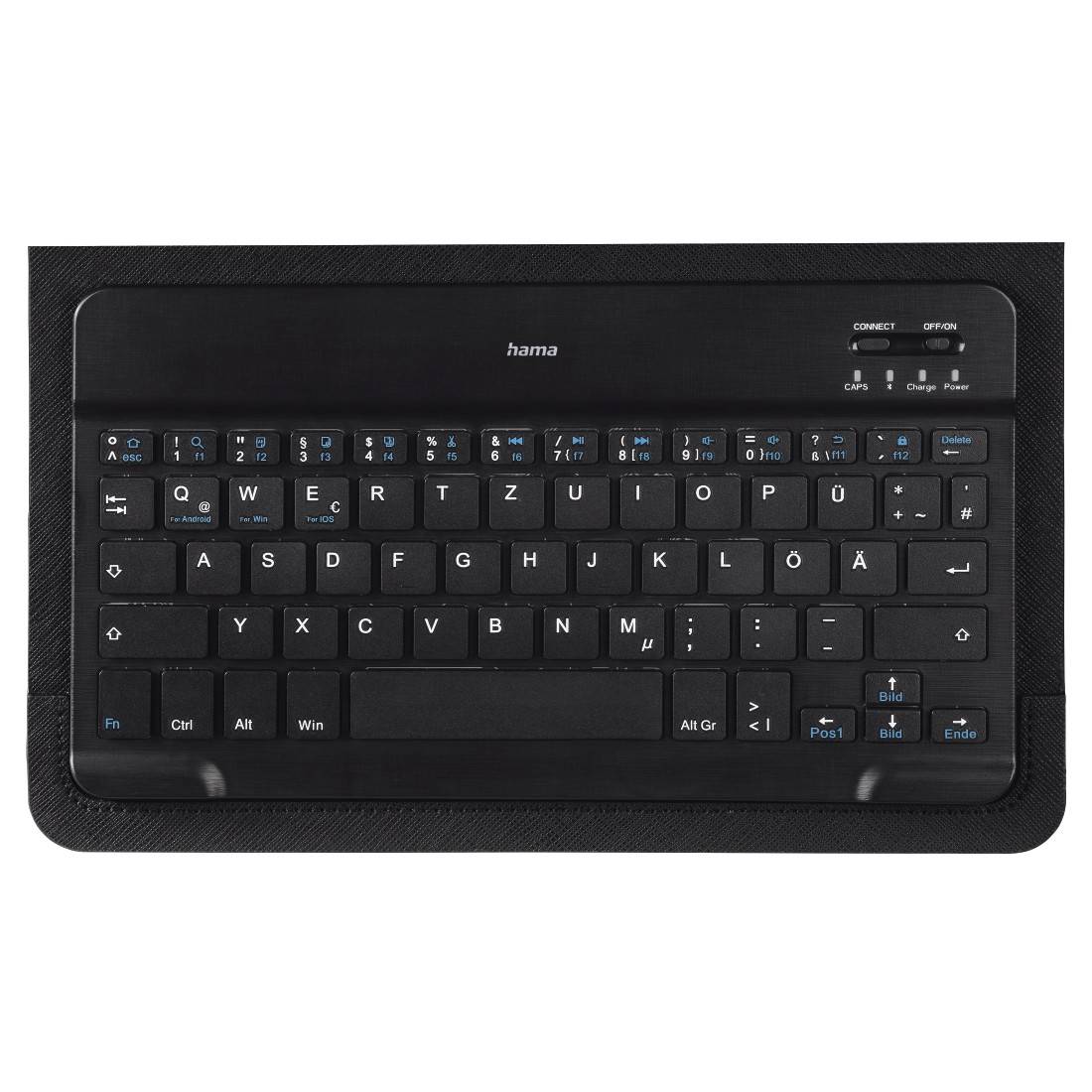 hama 00125131 Bluetooth®-Tastatur mit Tablet-Tasche "KEY4ALL X3100", Schwarz, QWERTZ