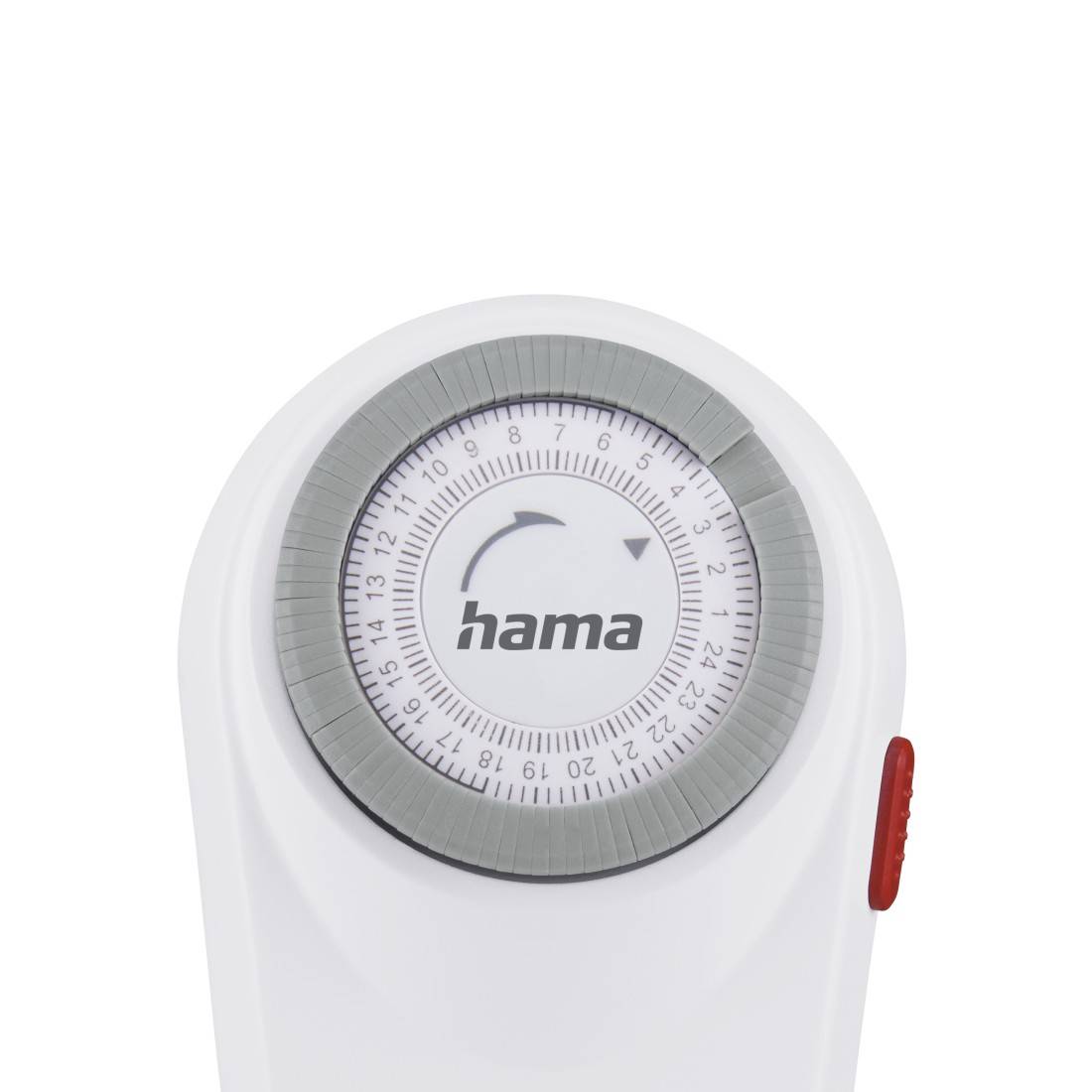 hama 00223302 Mechanische Zeitschaltuhr "Curved" für innen, 15 Minuten Intervalle, Weiß