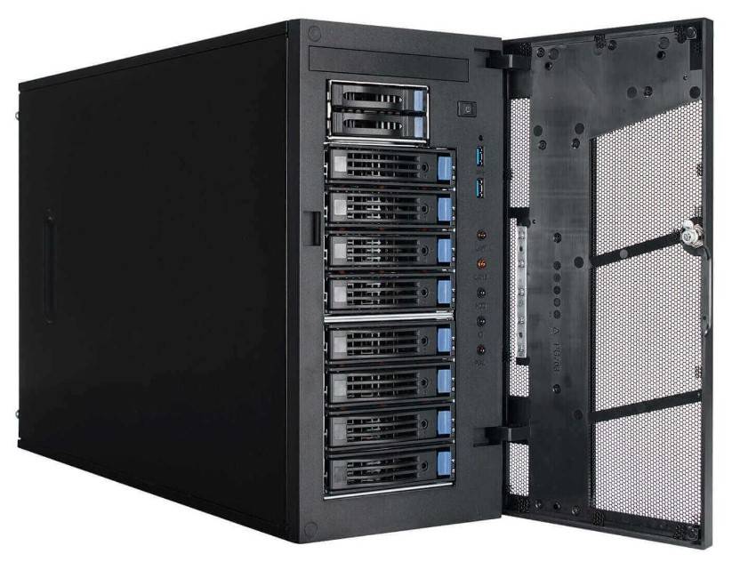 IN WIN Development Gehäuse Mini Server Tower 8-Bay IW-MS08 - Tower - Micro/Mini/Flex-ATX