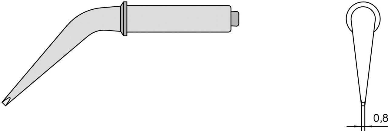 CT5 DX8 Lötspitze Meißelform gebogen 425°C, 5 mm