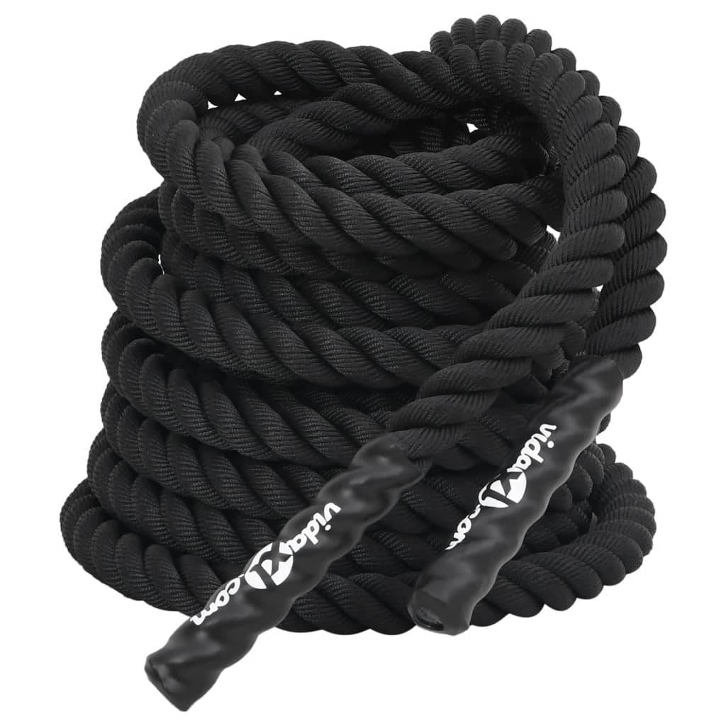 vidaXL Kampfseil Schwarz 15 m 11 kg Polyester