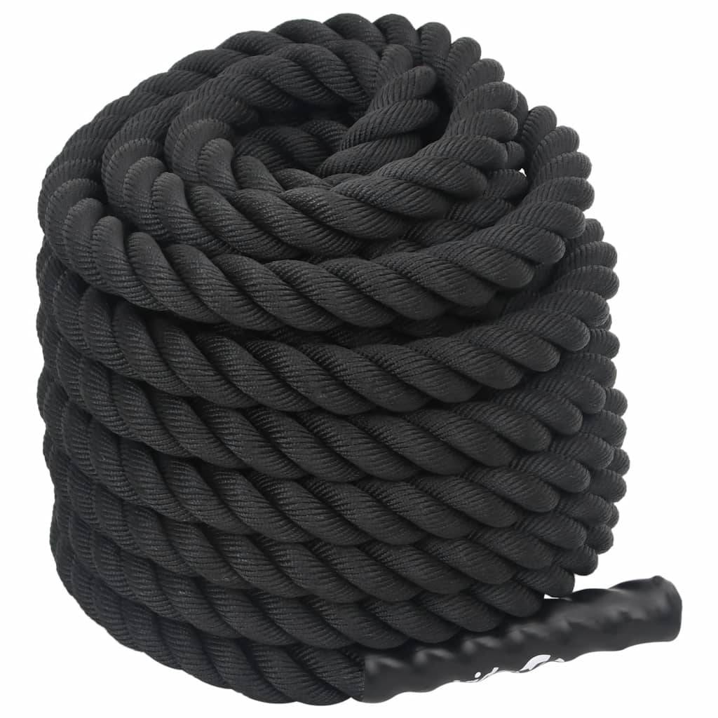 vidaXL Kampfseil Schwarz 15 m 11 kg Polyester