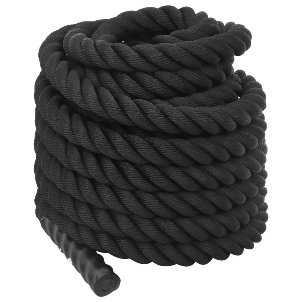 vidaXL Kampfseil Schwarz 15 m 11 kg Polyester