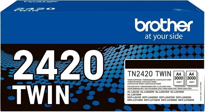 Brother TN2420 TWIN - 2er-Pack - Hohe Ergiebigkeit - Schwarz - original - Tonerpatrone