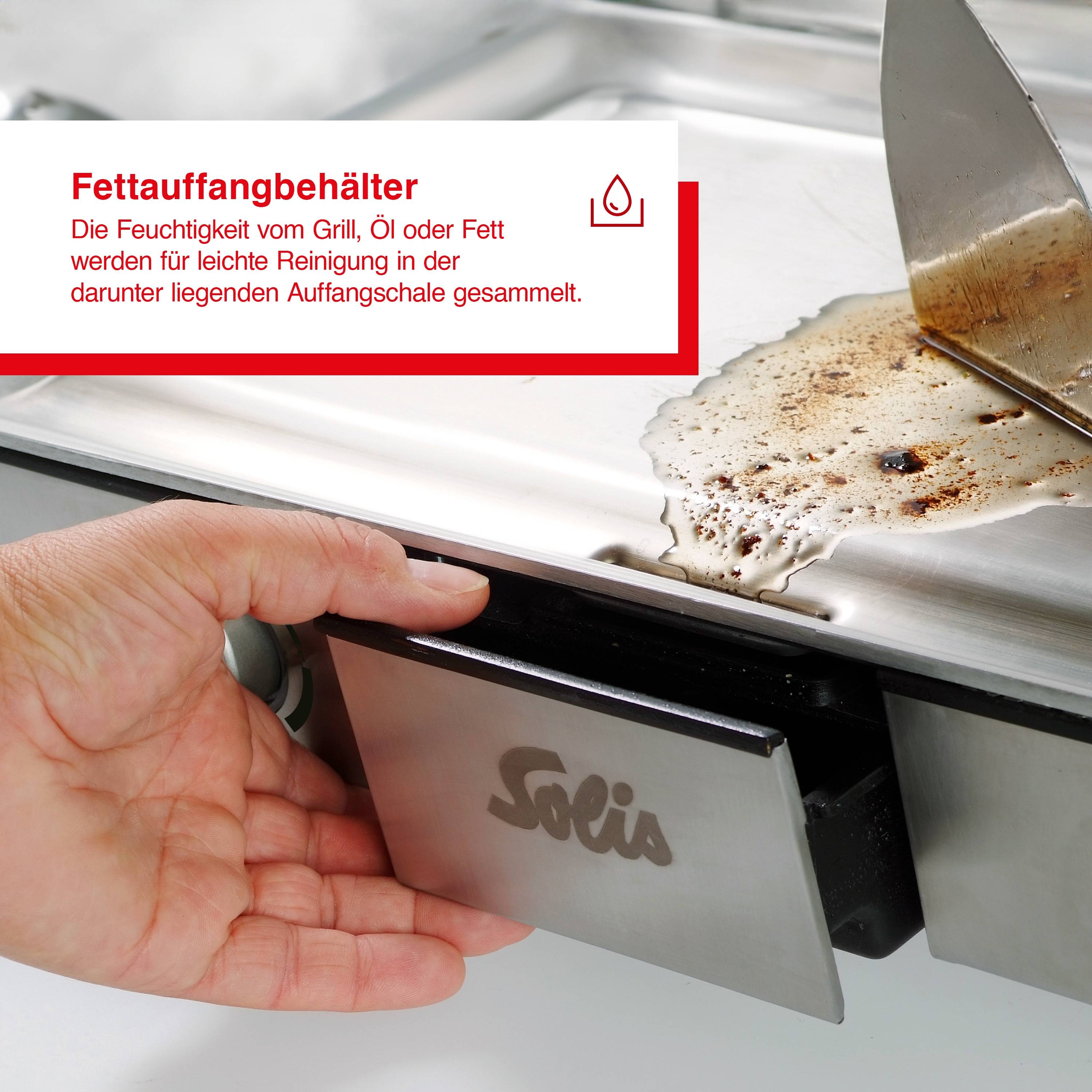 Solis 979.28, Arbeitsfläche, Metall, Edelstahl, 2000 W, 490 mm, 390 mm