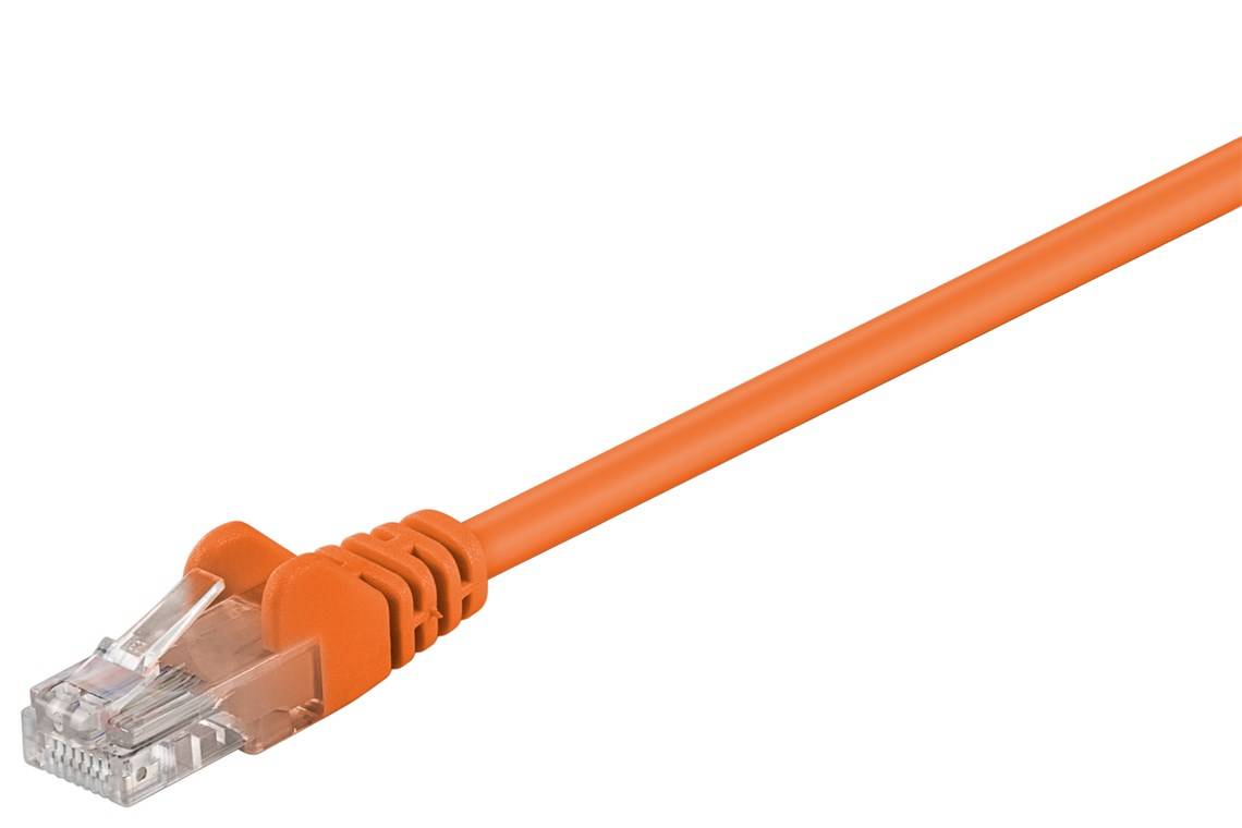 Goobay 95233 CAT 5e Netzwerkkabel RJ45 Stecker 100 MHz CCA Leiter Ethernet LAN Kabel U/UTP Internetkabel Orange 3m