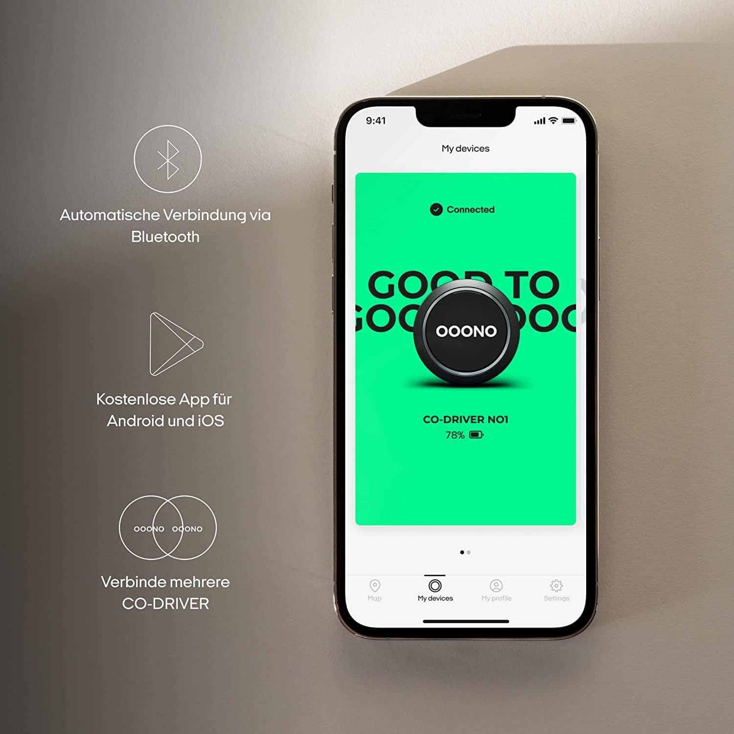 OOONO INT-1106 CO-DRIVER NO1 Verkehrsalarm (Ø x H) 44 mm x 14 mm