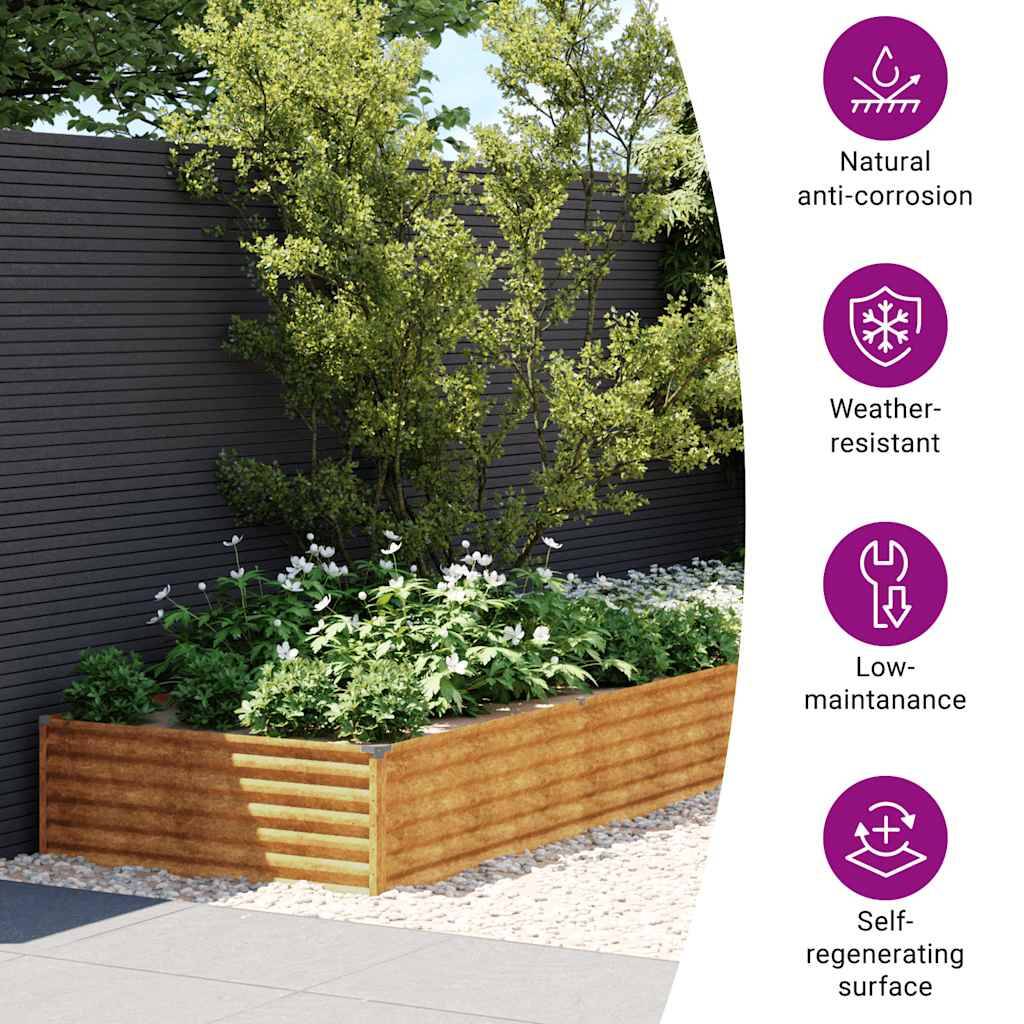 vidaXL Hochbeet 1150x100x36 cm Cortenstahl