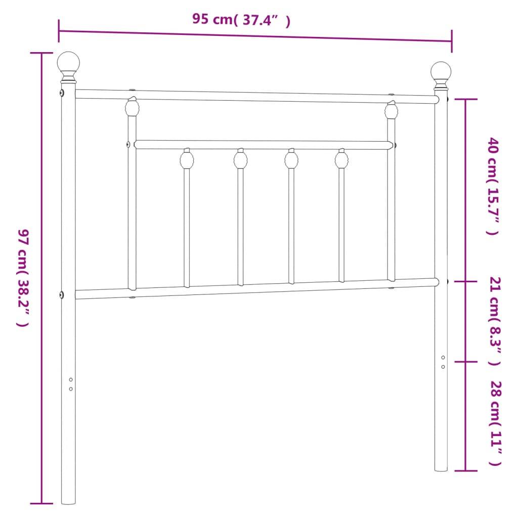 vidaXL Kopfteil Metall Weiß 90 cm