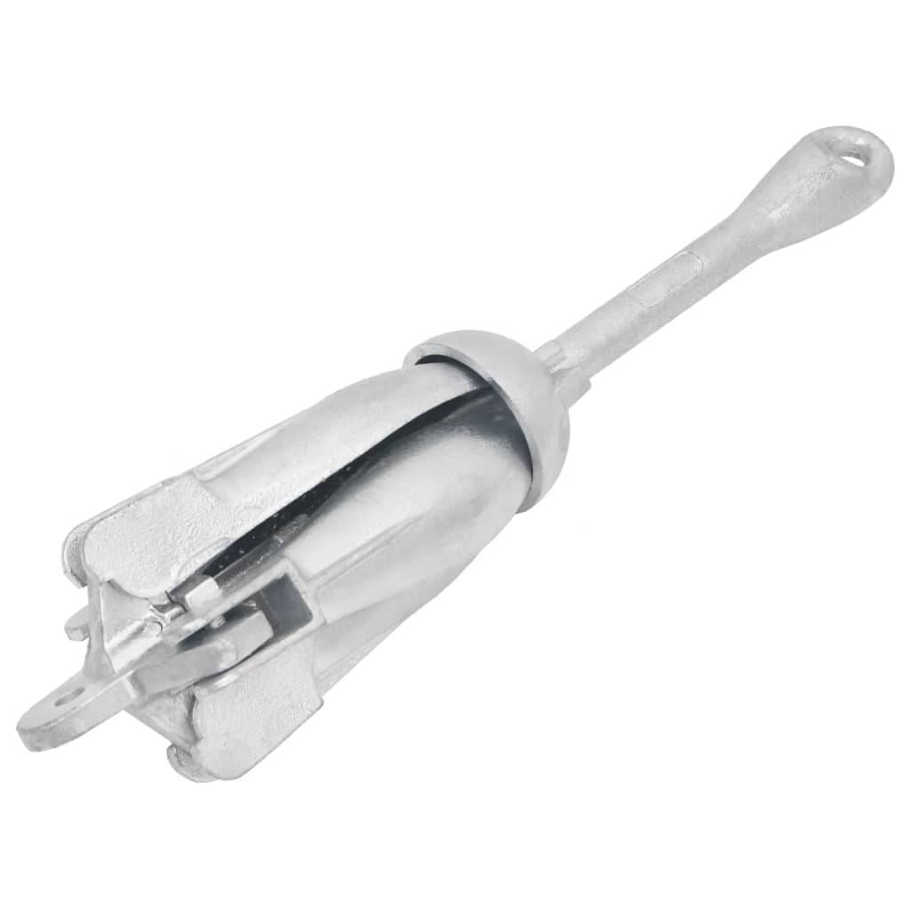 vidaXL Klappanker mit Seil Silbern 3,2 kg Temperguss
