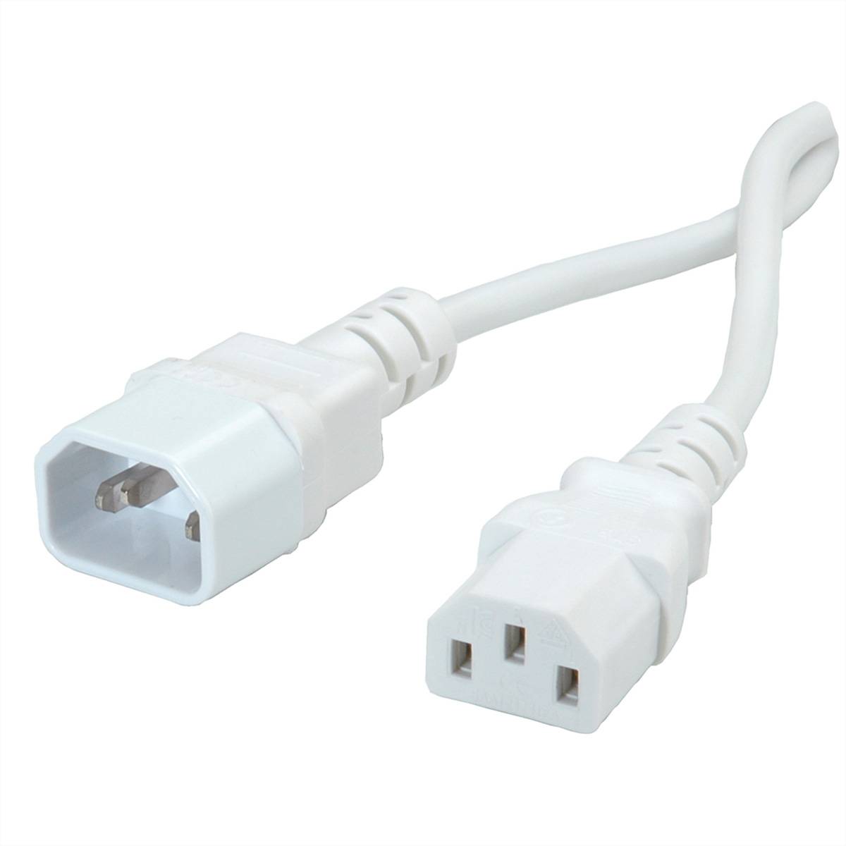 ROLINE GREEN Apparate-Verbindungskabel, IEC 320 C14 - C13, weiß, 0,8 m