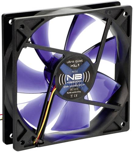 NoiseBlocker BlackSilent XL1 PC-Gehäuse-Lüfter Schwarz, Blau (transparent) (B x H x T) 120 x 120 x