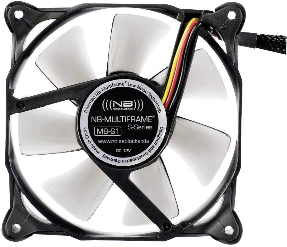NoiseBlocker Multiframe M8-S1 PC-Gehäuse-Lüfter Schwarz, Grau (transparent) (B x H x T) 80 x 80 x 25mm