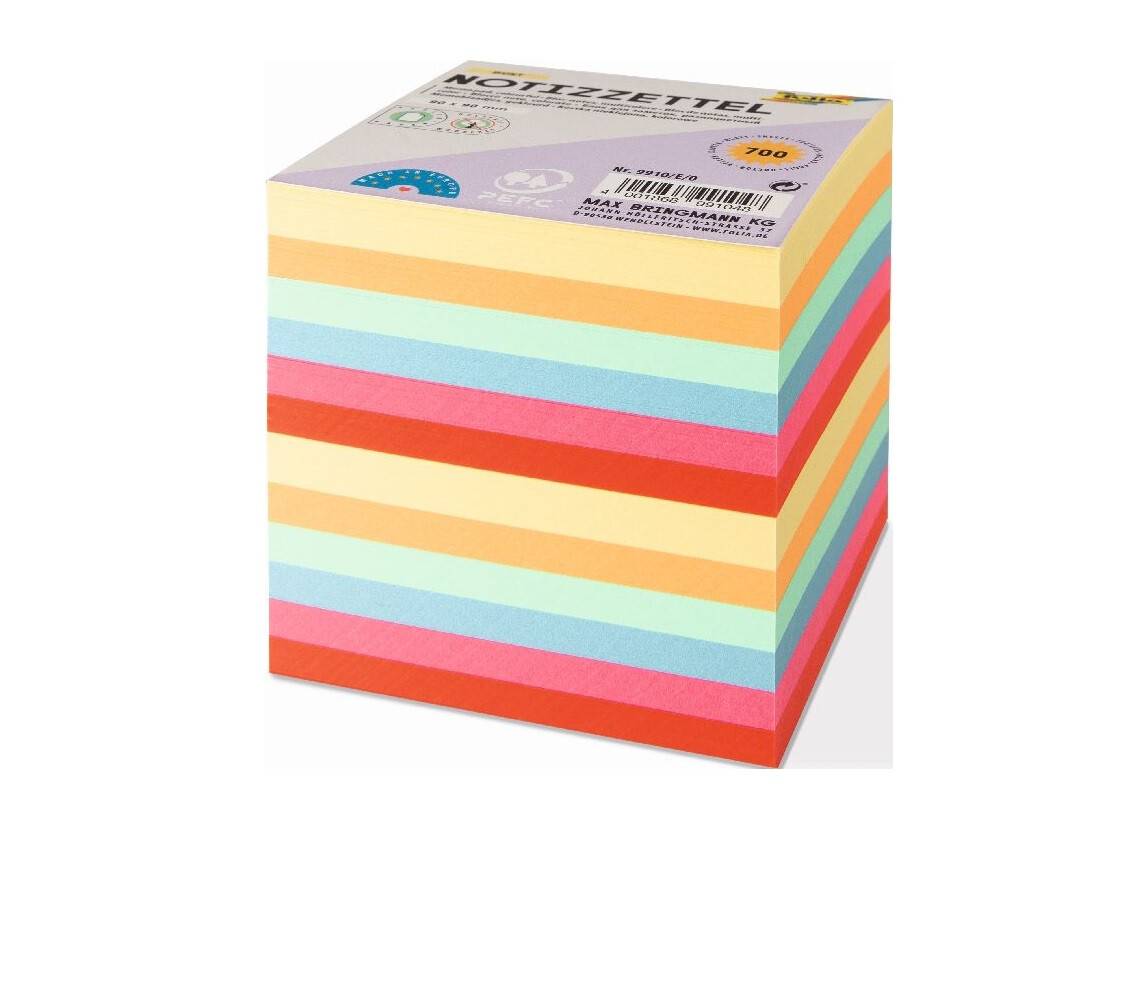 Zettelbox ca. 10x10x10 cm mehrfarbig