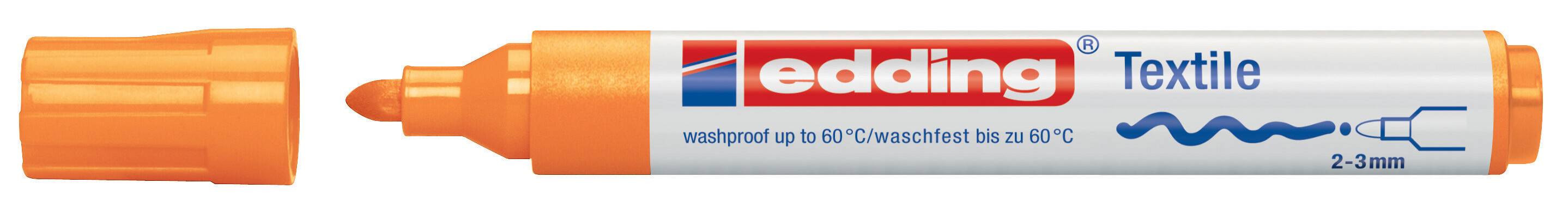 Textilmarker edding 4500 creative, Rundspitze, 2-3 mm, neonorange
