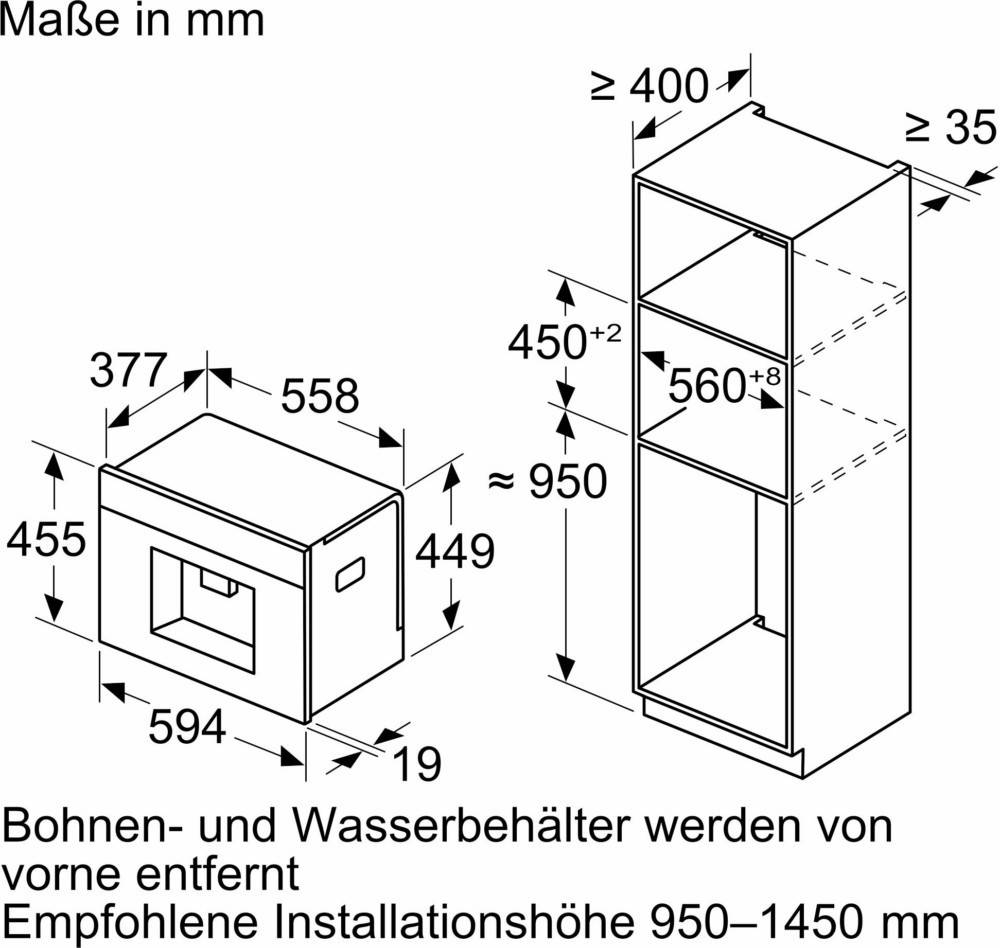 Siemens CT718L1B0 Einbau-Kaffeevollautomat
