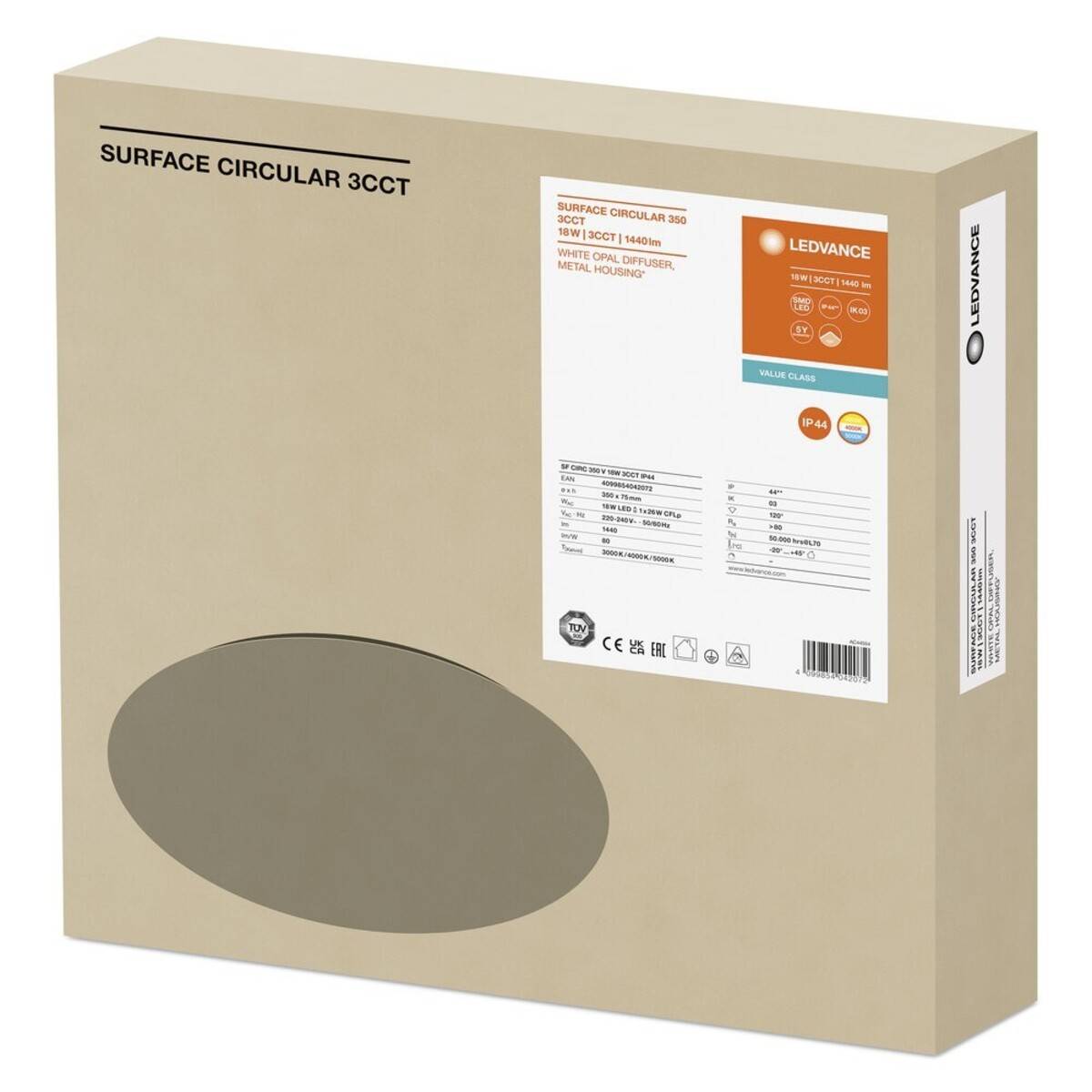 1St. Ledvance SF CIRC 350 V 18W 3C SURFACE CIRCULAR 350 3CCT 18W 3CCT IP44