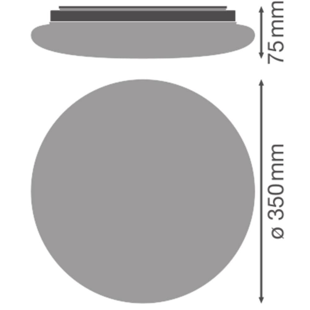 LEDV LED-Deckenleuchte weiss IP44 D350mm 18W 1440lm 3000/4000/5000K HF-Sensor Techn.Licht/Wohnraum