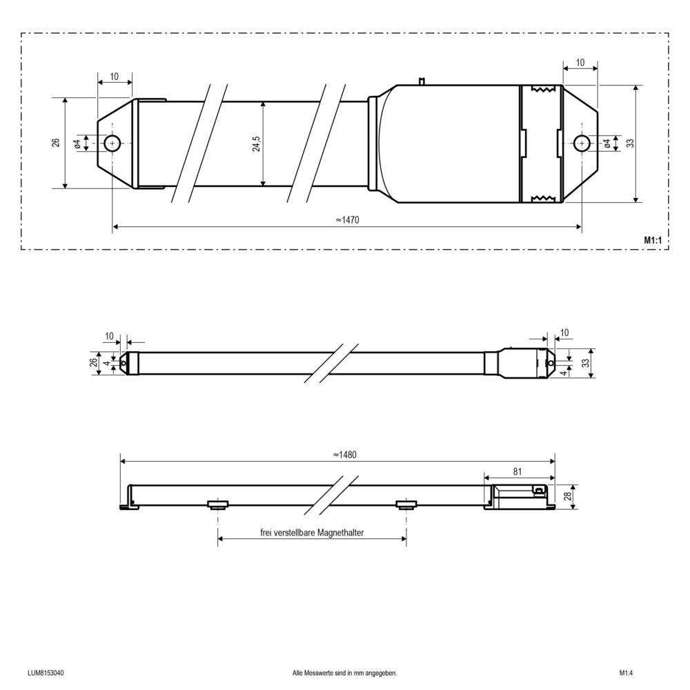 EVN - LUM8153040 Saneo T8 LED Sanierungs- Einsatz 1480mm 24/30W 4320/5400lm