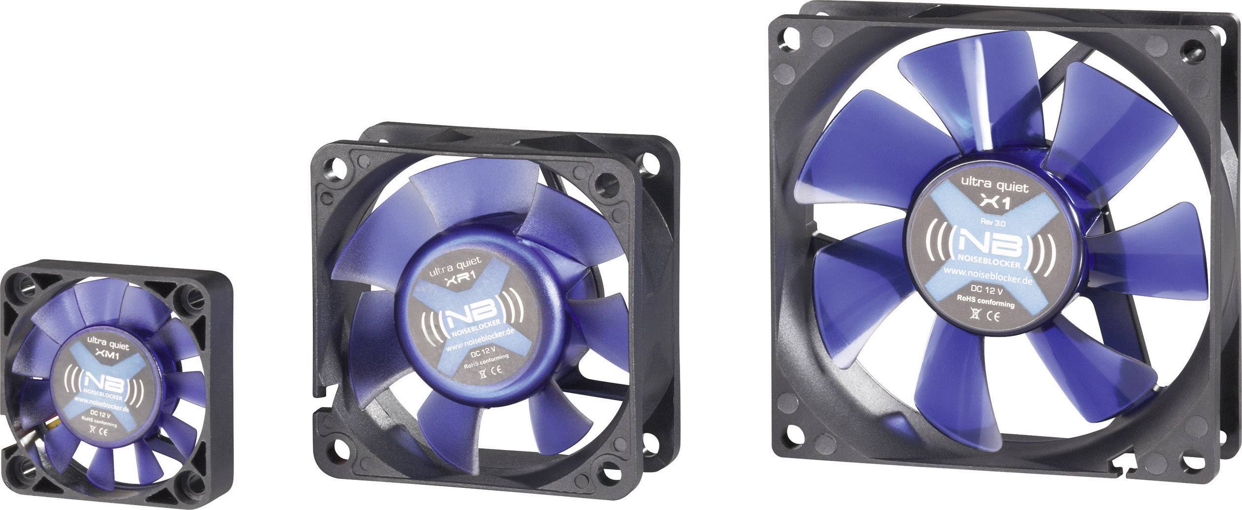 NoiseBlocker BlackSilent XM1 PC-Gehäuse-Lüfter Schwarz, Blau (transparent) (B x H x T) 40 x 40 x 10mm