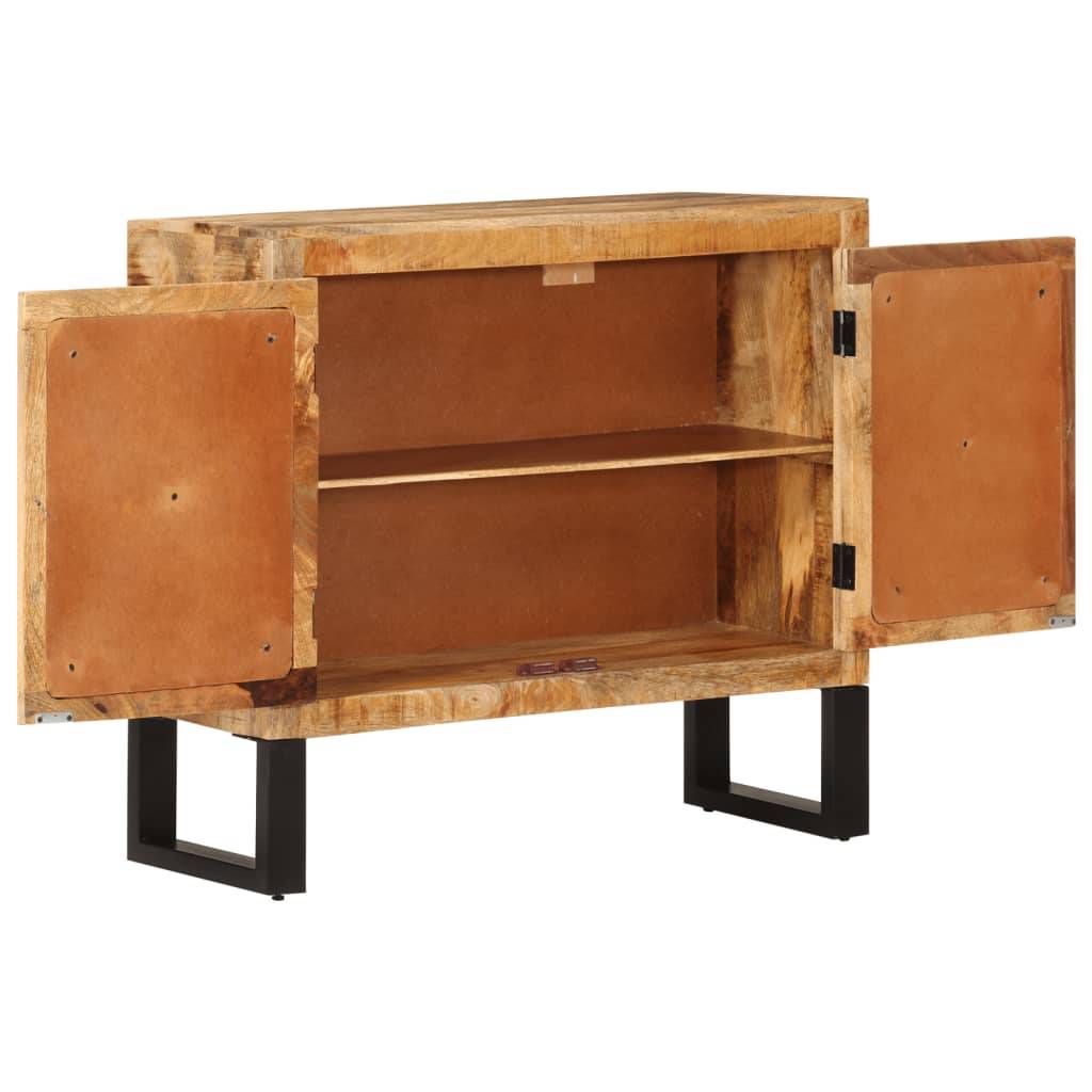 vidaXL Sideboard 80x30x71 cm Massives Raues Mangoholz und Metall