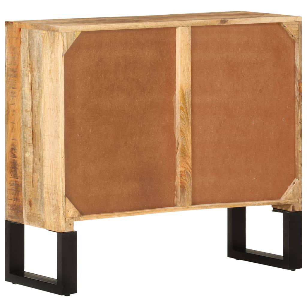 vidaXL Sideboard 80x30x71 cm Massives Raues Mangoholz und Metall