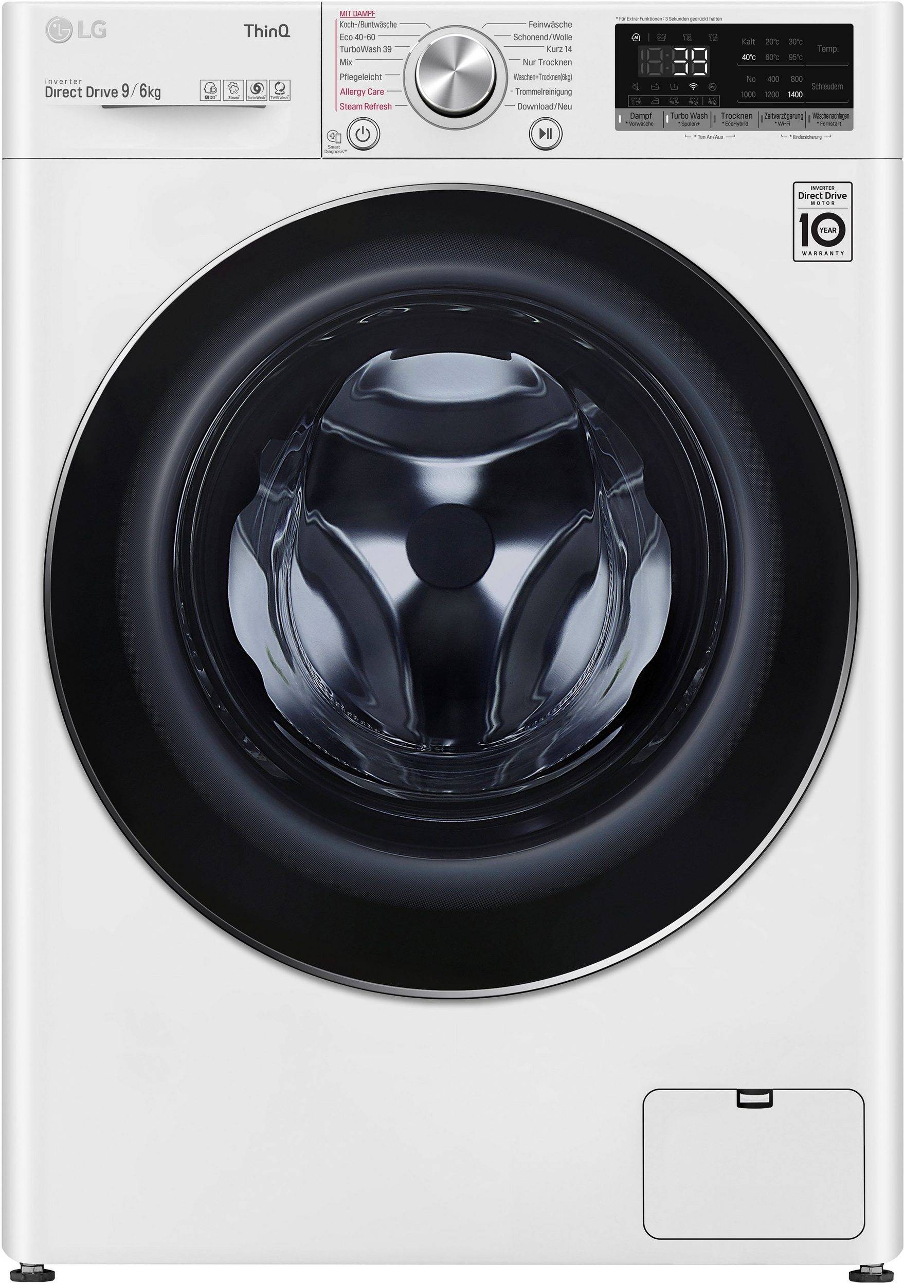 LG V7WD96H1A 9 kg Waschtrockner Wi-FI