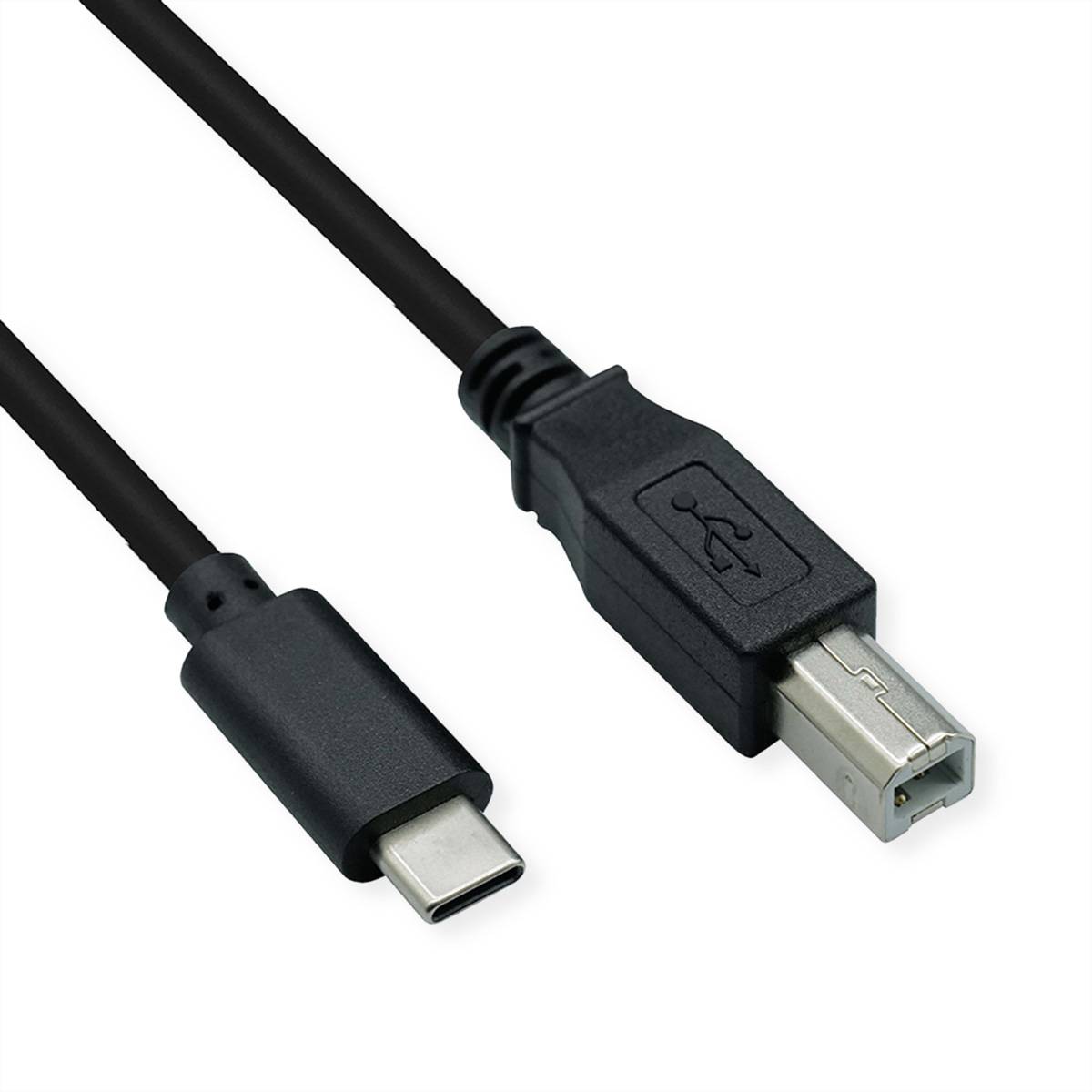 ROLINE USB 2.0 Typ C Kabel, C - B, ST/ST, schwarz, 3 m