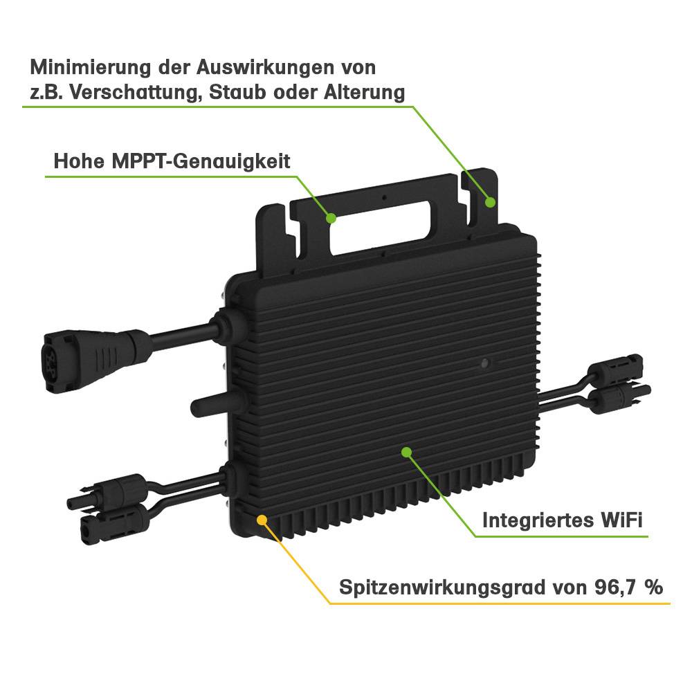 940W Balkonkraftwerk Hoymiles HMS-800-2WB 470W Trina Solar Module