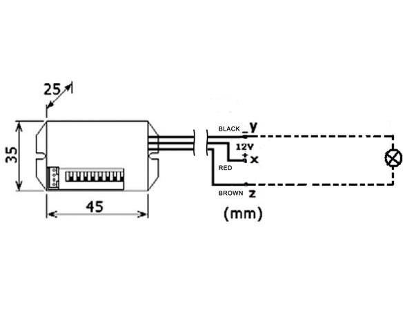 MINI-PIR-BEWEGUNGSMELDER - ZUM EINBAUEN - 12 VDC