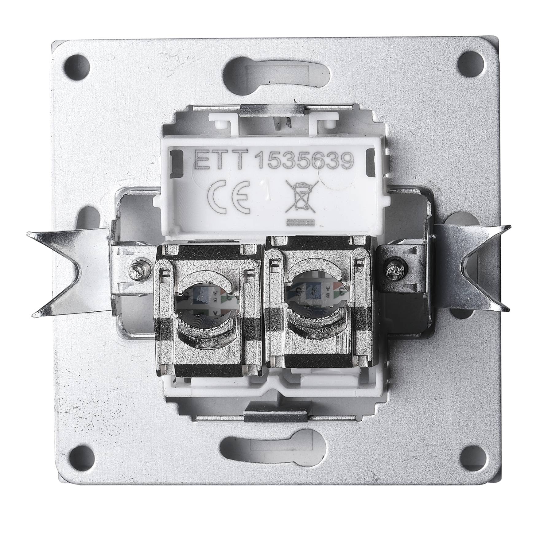 Netzwerk-Dose McPower "Shallow" CAT6A, UP, anthrazit, vollgeschirmt