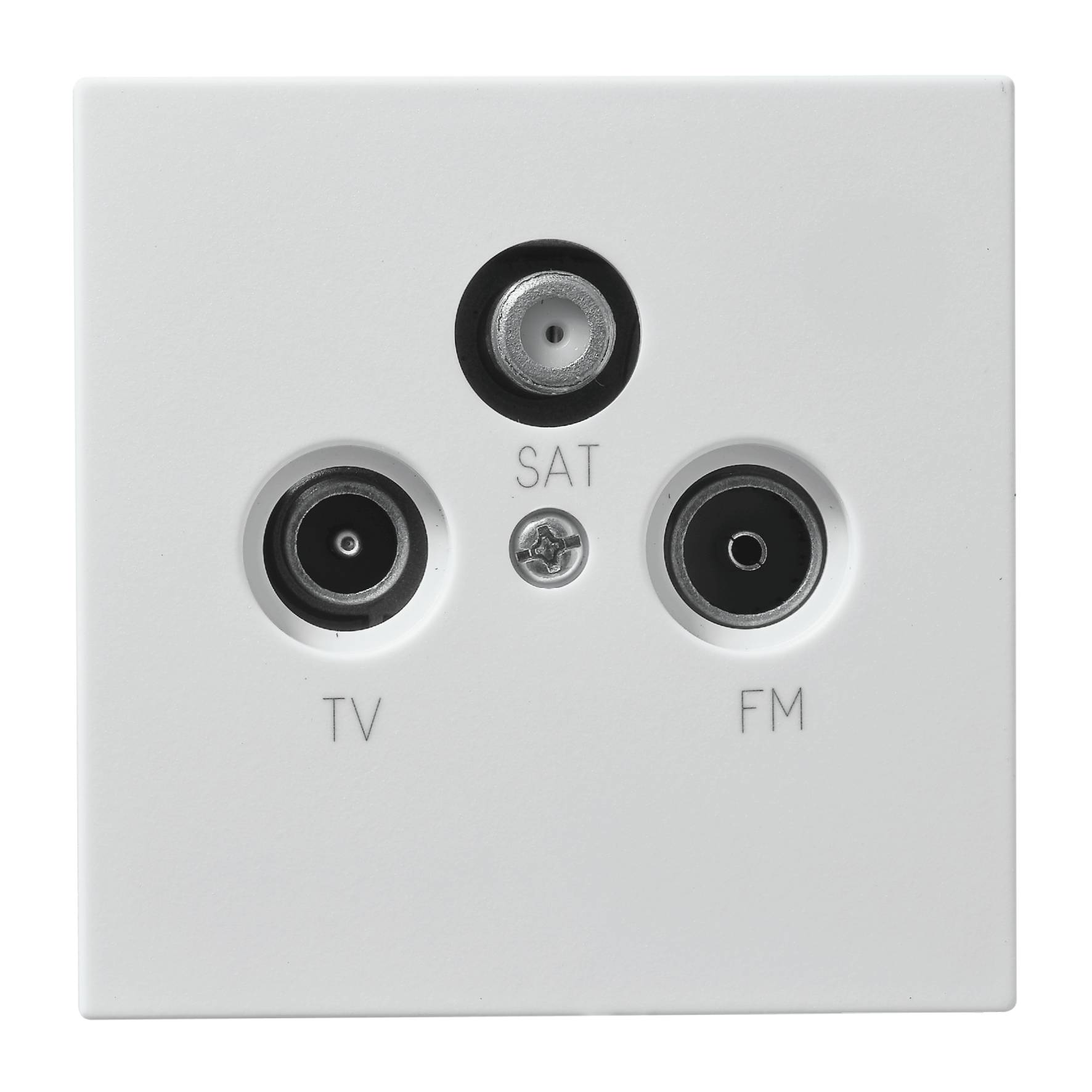 Antennendose McPower "Shallow" für TV, Radio und Sat, UP, weiß