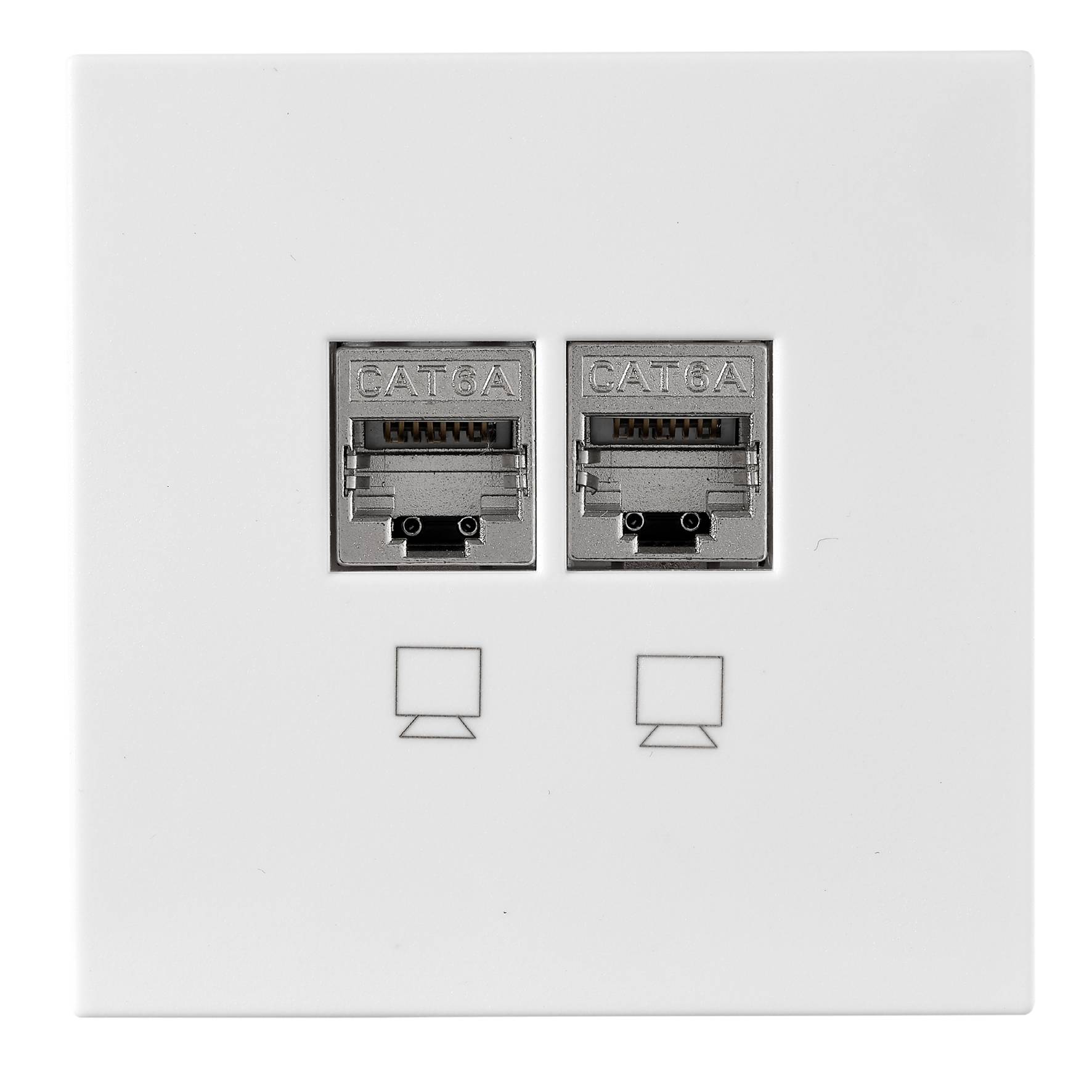 Netzwerk-Dose McPower "Shallow" CAT6A, UP, weiß, vollgeschirmt