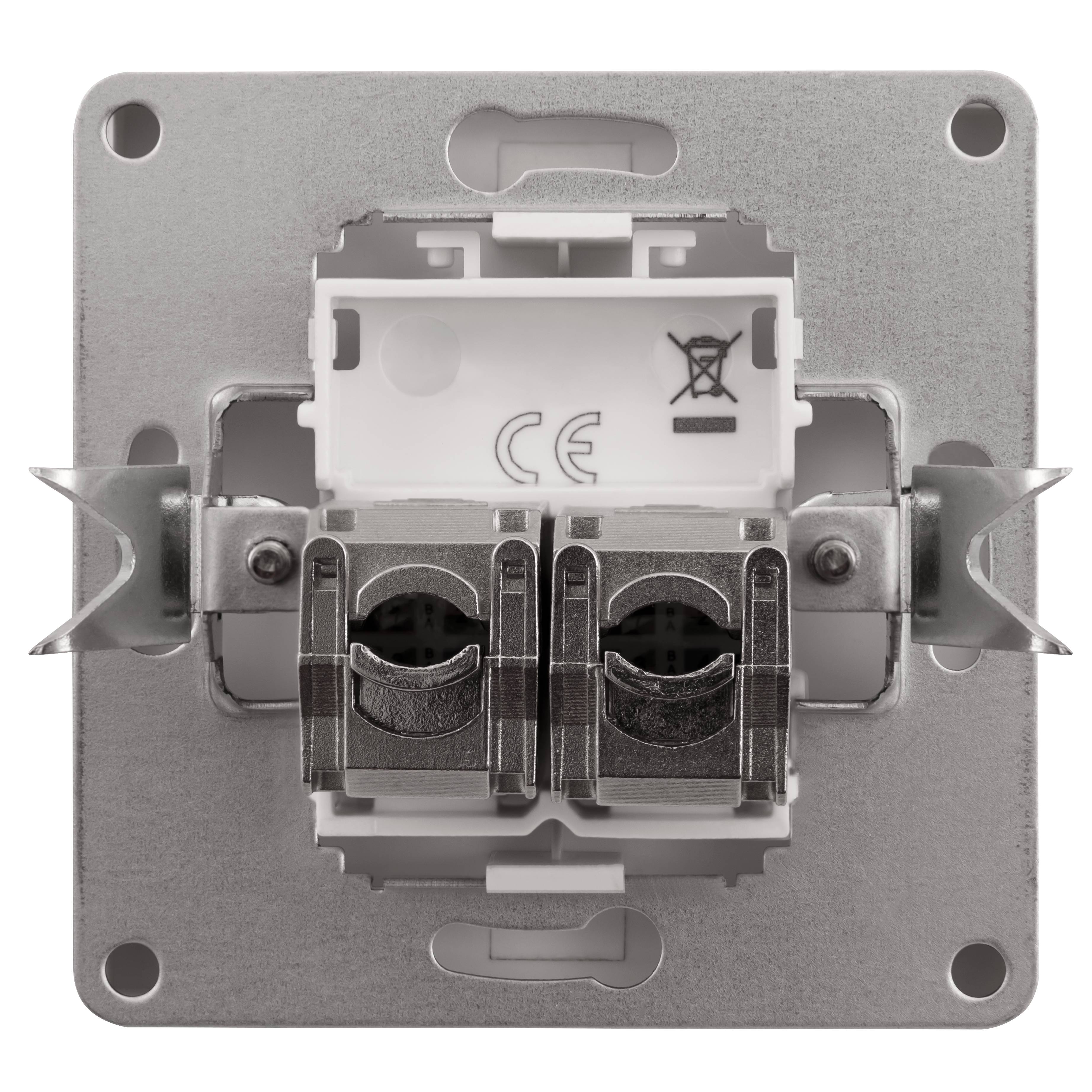 Netzwerk-Dose McPower "Shallow" CAT6A, UP, weiß, vollgeschirmt