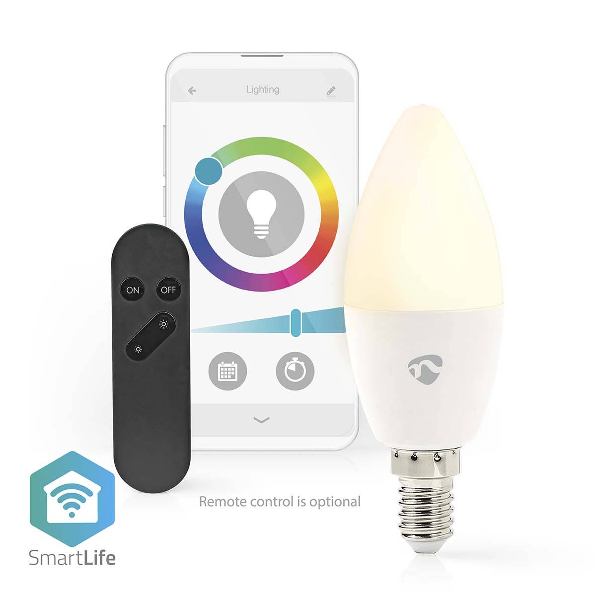 Nedis SmartLife Vollfärbige LED-Lampe | WIFILRC10E14 | Weiss