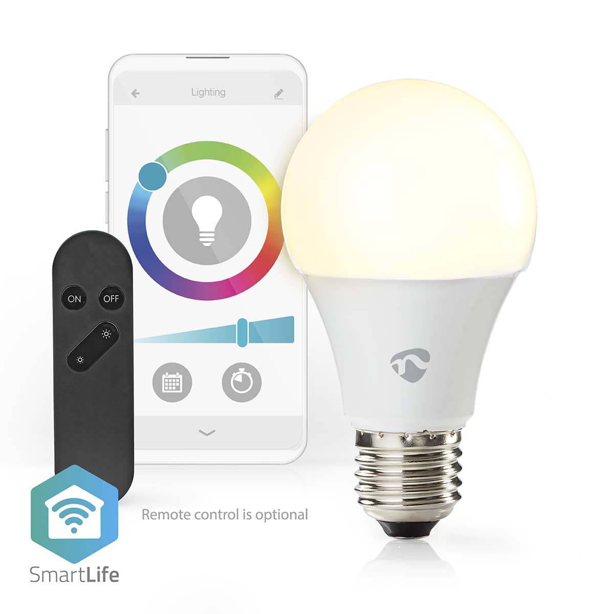 Nedis SmartLife Vollfärbige LED-Lampe | WIFILRC10E27 | Weiss