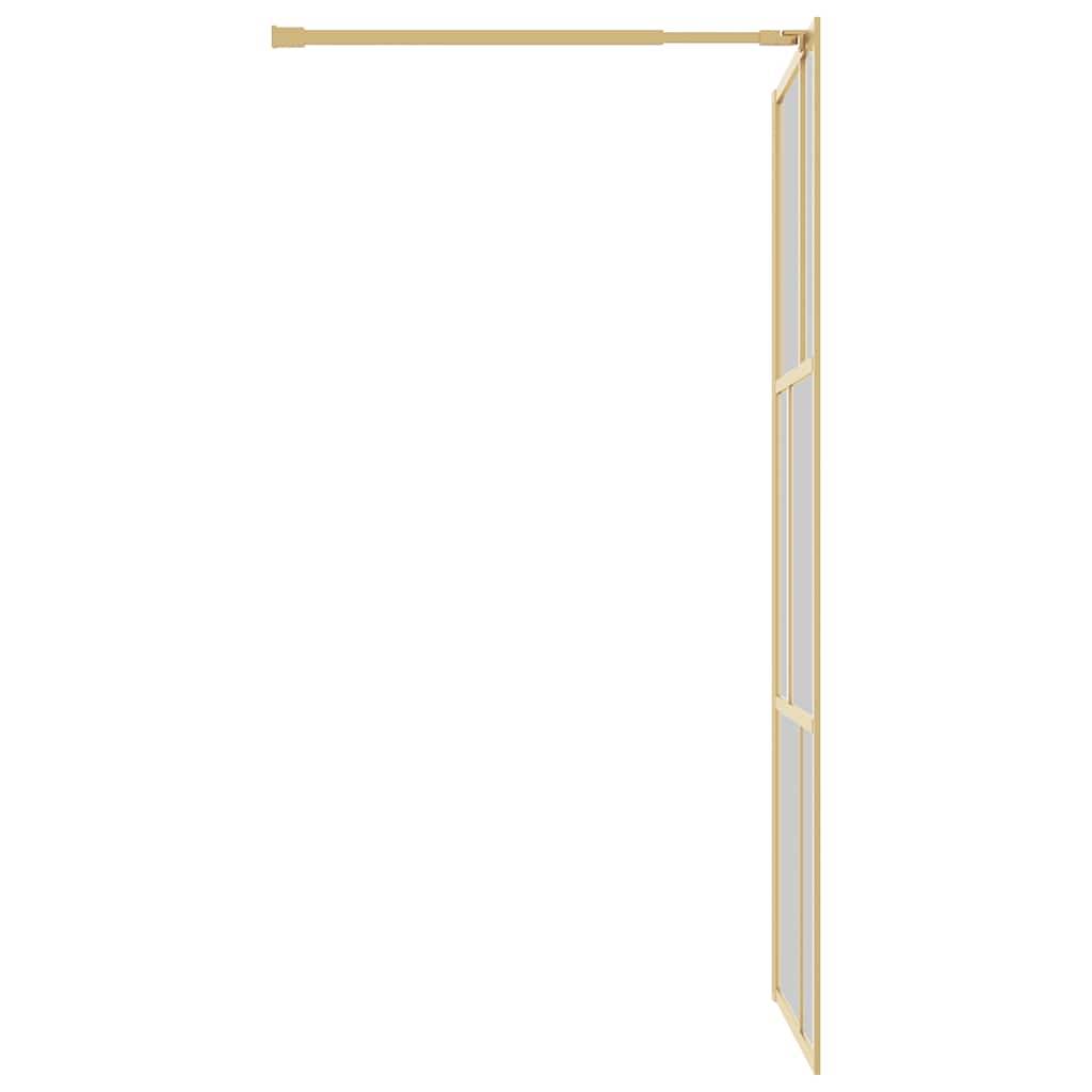 vidaXL Duschwand für Begehbare Dusche mit ESG Klarglas Golden 80x195cm