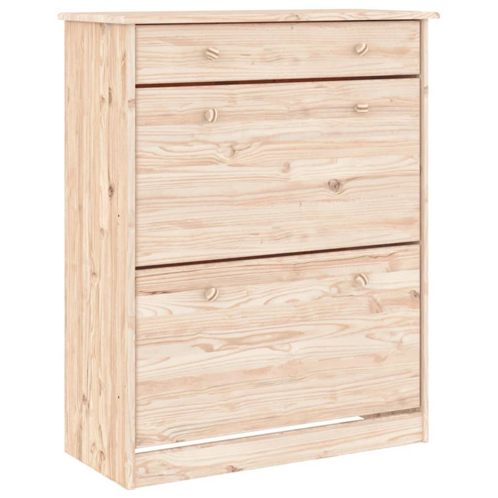 vidaXL Schuhschrank ALTA 77x35x96 cm Massivholz Kiefer