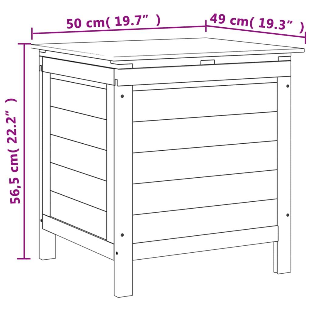 vidaXL Gartentruhe Braun 50x49x56,5 cm Massivholz Tanne