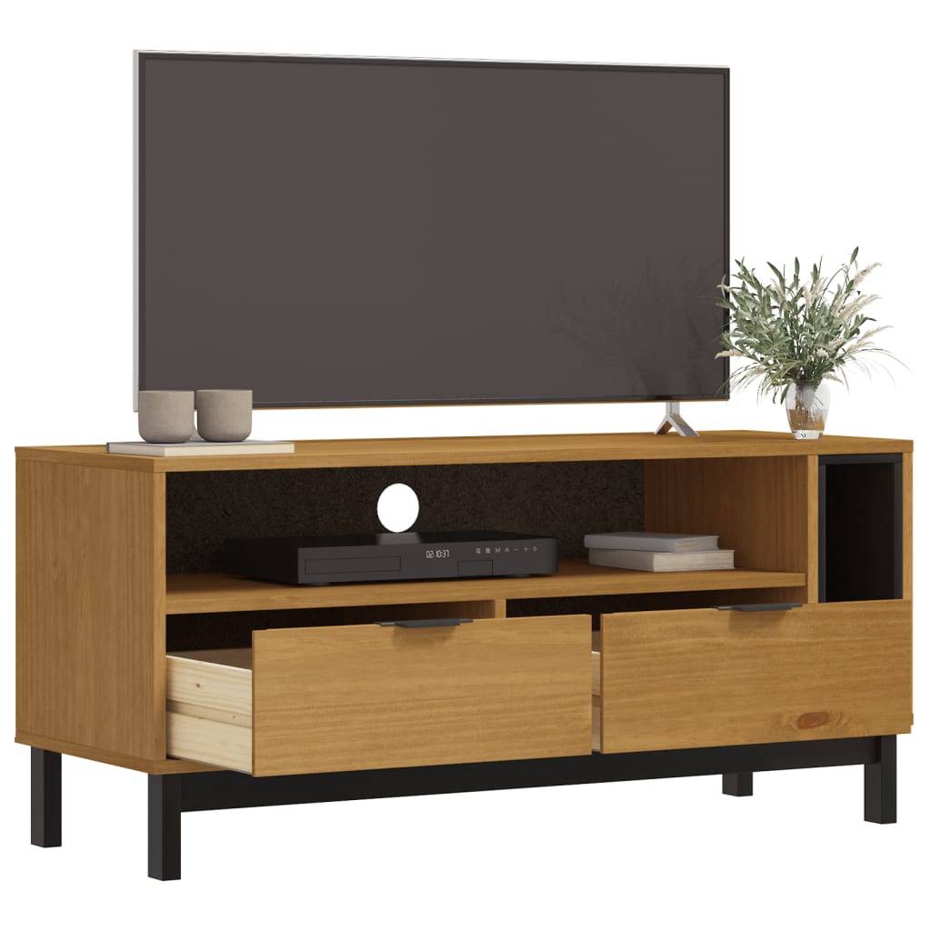 vidaXL TV-Schrank FLAM 110x40x50 cm Massivholz Kiefer