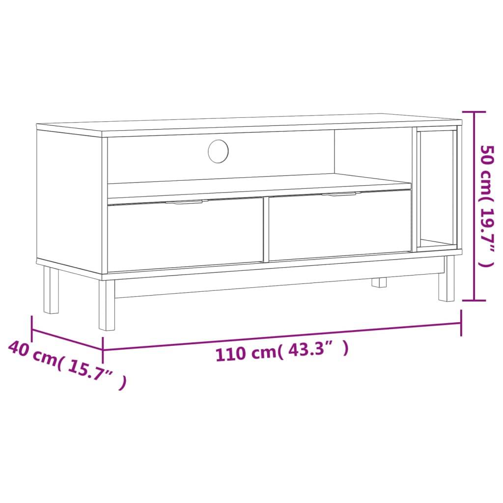 vidaXL TV-Schrank FLAM 110x40x50 cm Massivholz Kiefer