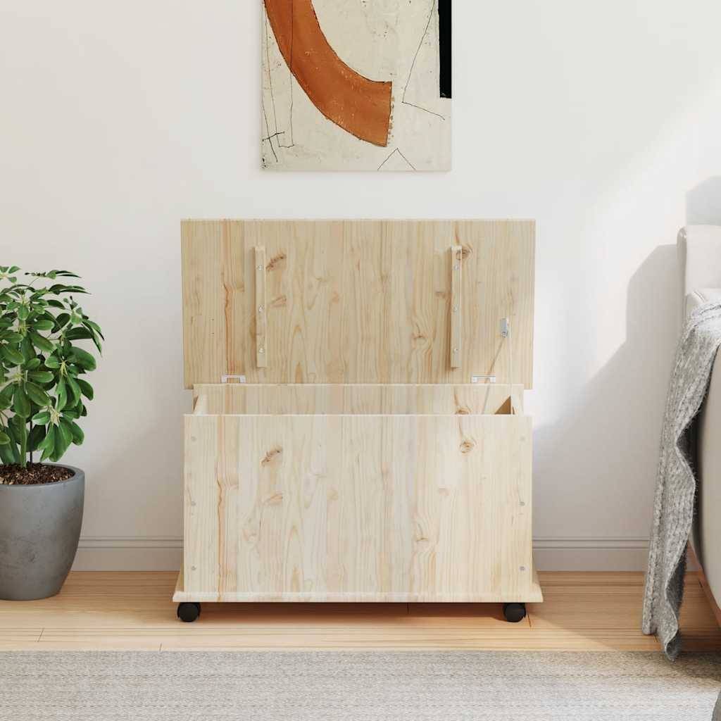 vidaXL Truhe mit Rollen ALTA 73x39,5x44 cm Massivholz Kiefer