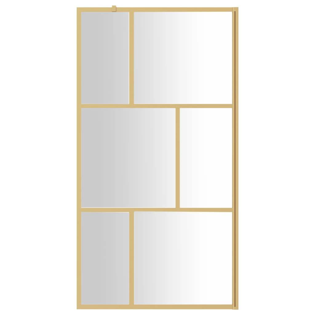 vidaXL Duschwand für Begehbare Dusche ESG Klarglas Golden 115x195cm